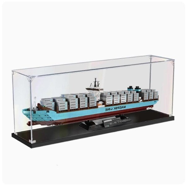 Acrylic Display Case for 10241 Cargo , Clear Dustproof Showcase with Mirror Base