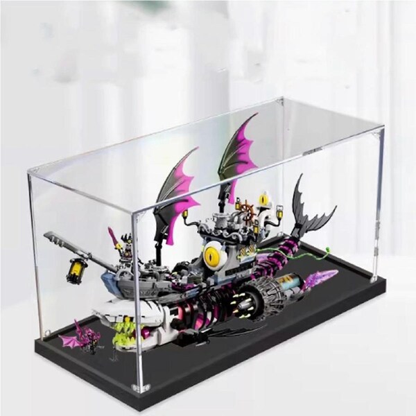 Acrylic Display Case Dustproof Clear Box with Crystal Clear Visibility for 71469 Shark Boat