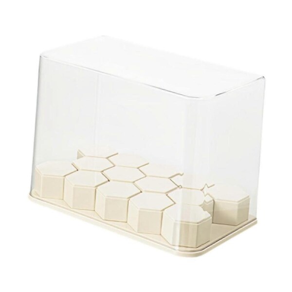 Clear Dustproof Acrylic Action Figure Display Case with Building Blocks, Stackable Collectible Storage Box 32x18.5x23cm