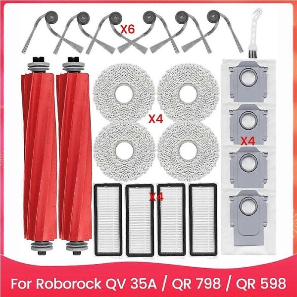 Accessories Kits for 35A / QR 798 / QR 598 Robot Vacuum Cleaner Main Side Brush Hepa Filter Dust Ba