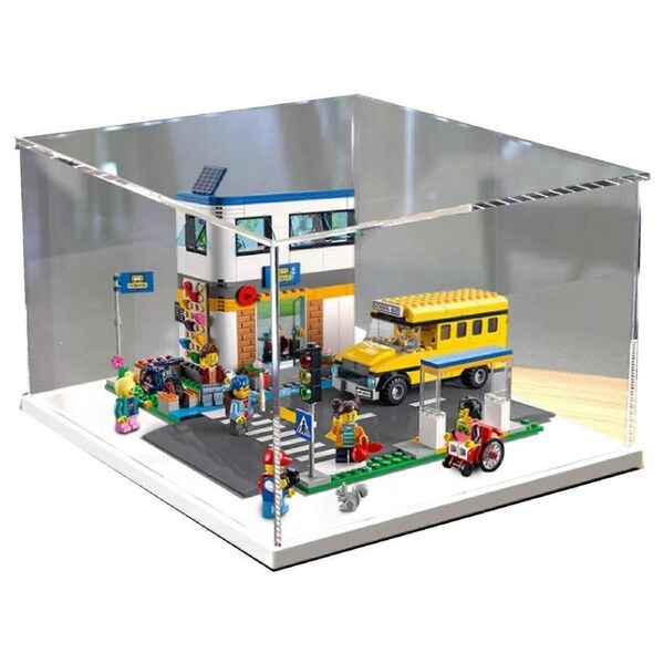 Acrylic Display Case for School Bus 60329, Transparent Dustproof UV Resistant Showcase Box