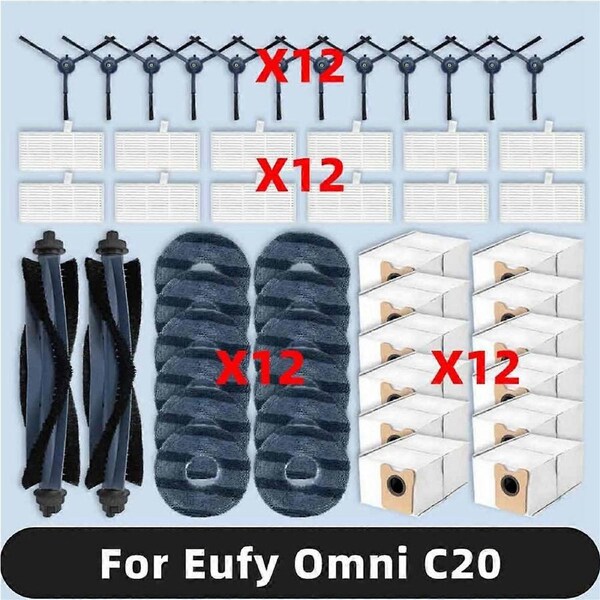 For Omni C20 Robot Vacuum Spare Parts Main Side Brush Hepa Filter Mop Cloth Dust Bag Accessories