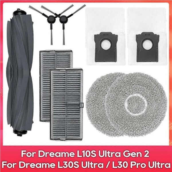 For L10S Ultra Gen 2, L30S Ultra, L30 Pro Ultra Main Side Brush Filter Mop Rag Dust Bags Parts Acce