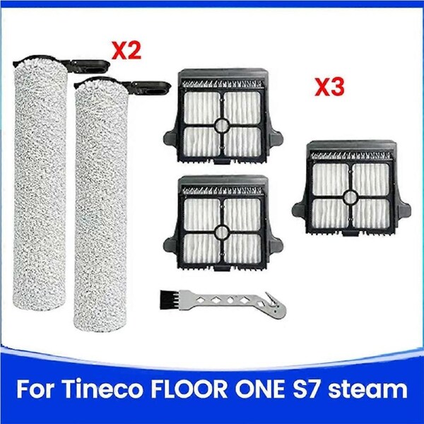 Brush Roller&Filter Replacement for Floor ONE S7 Steam Smart Cordless Wet Dry Vacuum Floor Scrubber