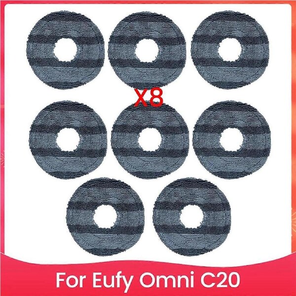 8 Pcs Washable and Reusable Soft Mop Pads for Omni C20 Robot Vacuum Cleaner Mop Cloth