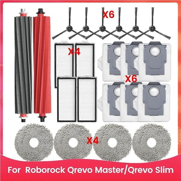 Accessories Kit for Qrevo Master/Qrevo Slim Robot Vacuum Main Side Brush Hepa Filter Replacement Pa