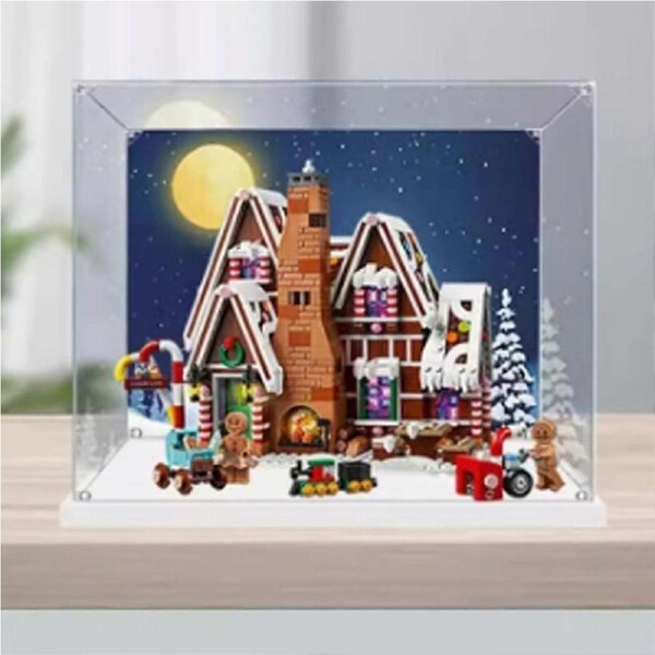 Gingerbread House Display Case 10267 for , Dustproof Acrylic Box with 360?? Clear Viewing