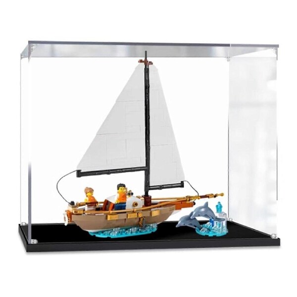 Acrylic Display Case for Adventure Sailboat 40487, Clear Dustproof Showcase, 2mm