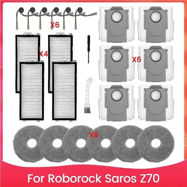 Accessories Kit for Saros Z70 Robot Vacuum Cleaner Replacement Parts HEPA Filter Mop Cloths Dust Ba