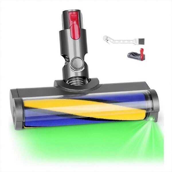 For V7 V8 V10 V11 V15 Soft Roller Floor Brush with Green LED Light for Parquet, Tiles and Hard Floo