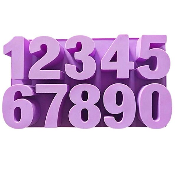 Reusable High-Temperature Silicone Number Mold Cake Decorating DIY Precise Numerals 0-9 Design Digital Mold Kitchen Supply