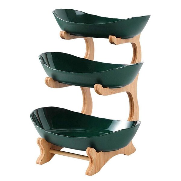 Snack Container Triple Layer Large Capacity Ceramic Stand Appetizer Fruit Plate Home Supplies