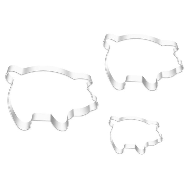 1 Set Cookie Cutters Pig Shape DIY Stainless Steel Sweet Pastry Biscuit Molds for Party