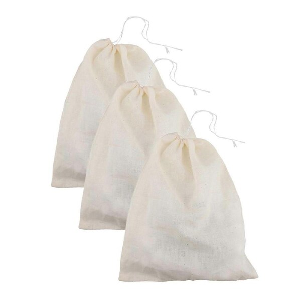 3Pcs/Set Filter Bag Drawstring Design Good Toughness Cotton Nut Milk Tea Mesh Pouch Kitchen Accessories