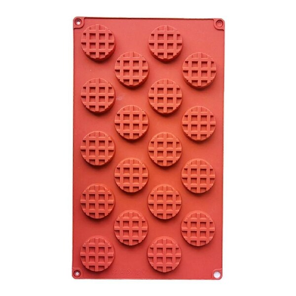 Waffle Mold 18 Cavities DIY Silicone Round Shaped Chocolate Mold for Baking