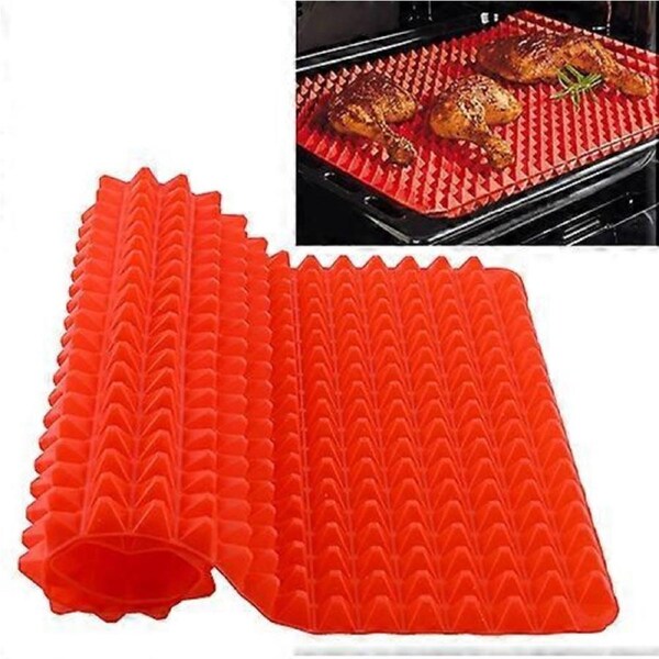 Red Pyramid Pan Nonstick Silicone Baking Mat Mould Cooking Mat Oven Baking Tray