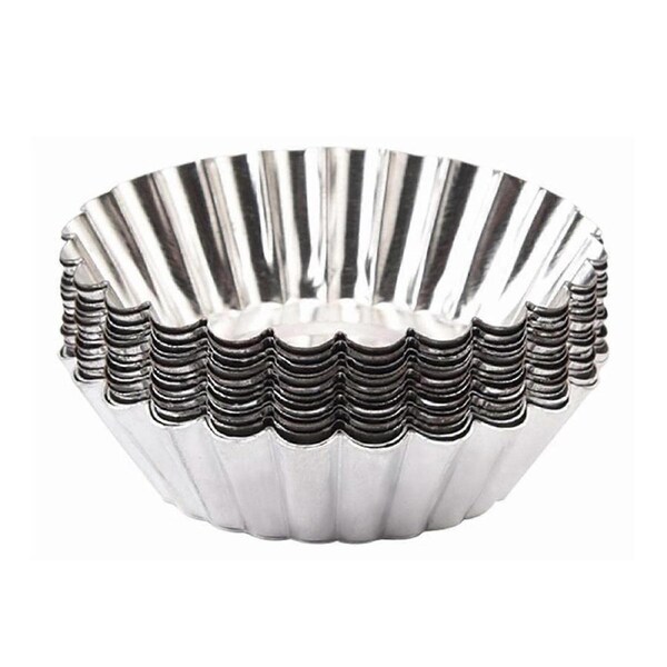 50Pcs Egg Tart Mold Non-stick Food Grade Disposable Tin Foil Pudding Fondant Baking Mold Kitchen Supplies QingHai