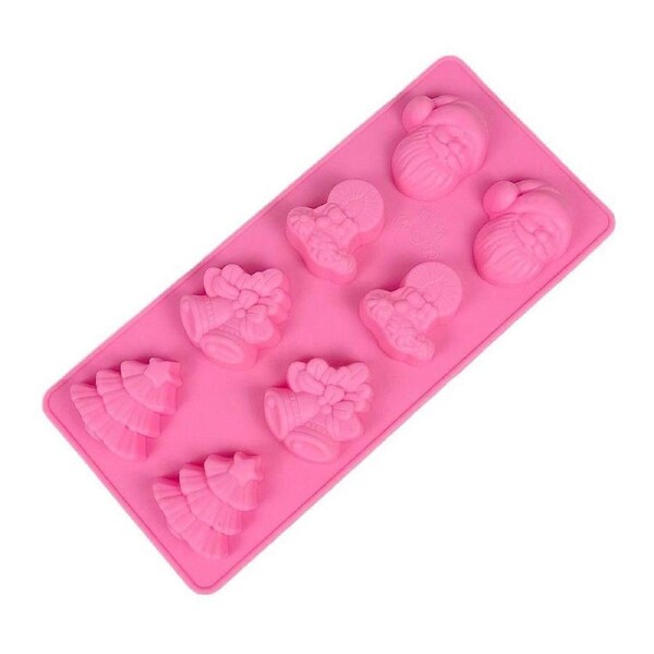 Christmas Chocolate Molds Easy to Demold Silicone Candy Molds Santa Clause Christmas Tree Bell Shape Baking Molds