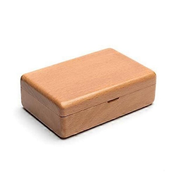 Small Wooden Jewelry Storage Box with Velvet Lining and Magnetic Closure for Rings Earrings Necklace