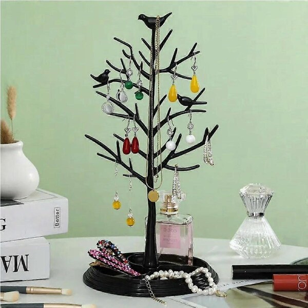Jewelry Organizer Stand for Earrings and Necklaces, Elegant SpaceSaving Storage Box
