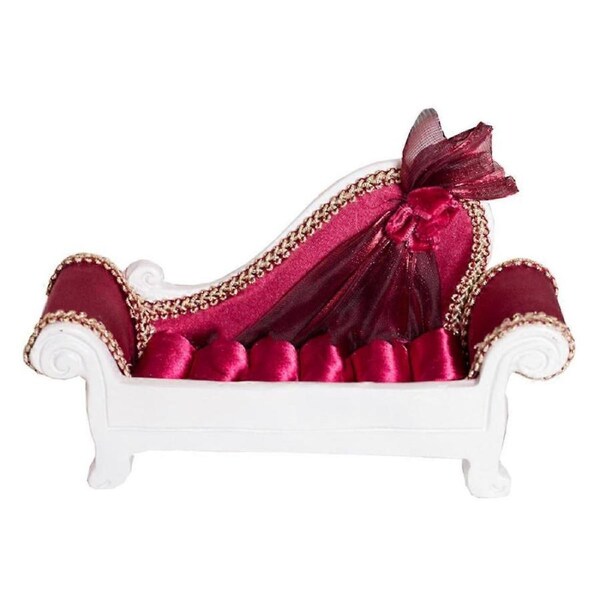 Jewelry Organizer Sofa Shape Wine Red Earring and Ring Holder for Vanity and Countertop