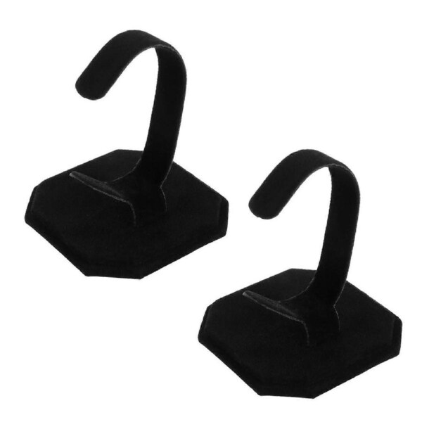 2pcs Elegant Watch Display Stand Organizer with Soft Flannel Surface Bracelet Holder for Nightstand