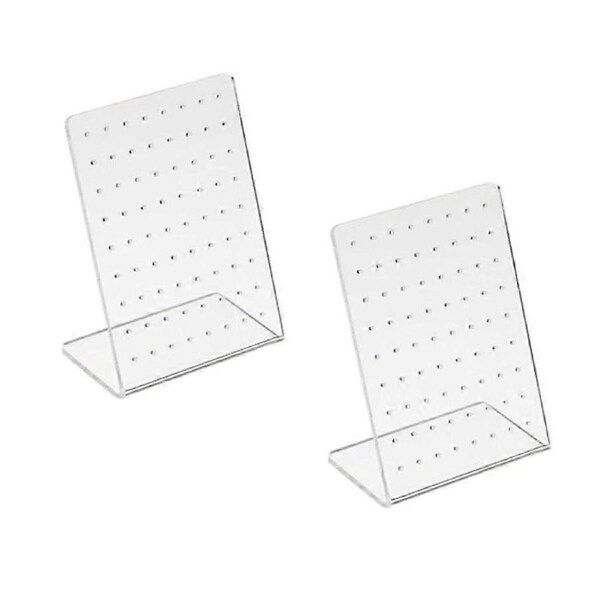 2Pcs Clear Acrylic Earring Display Stand, 72Hole Jewelry Organizer Rack for Studs and Earrings