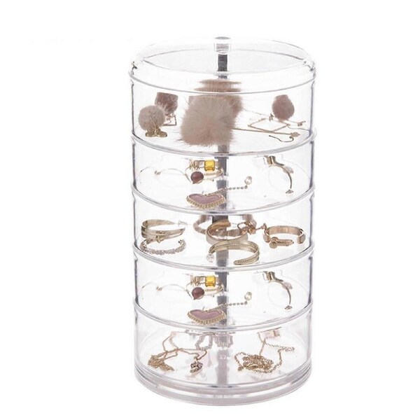 Rotating Jewelry Organizer 3/4/5 Tier Transparent 360?? MultiTier Stackable Display Case