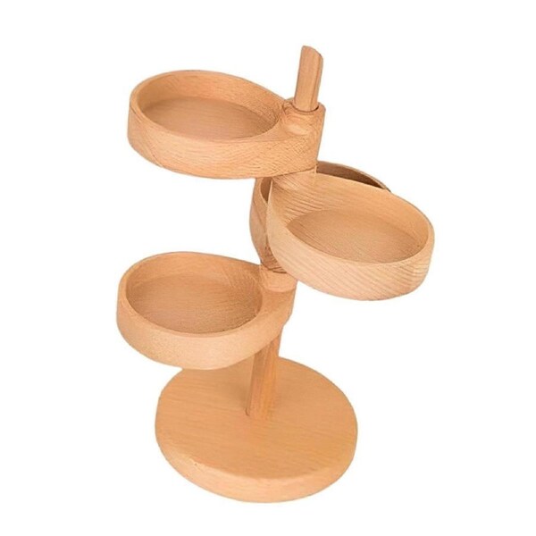 Wooden Rotating Jewelry Display Stand with MultiLayer Storage for Rings Necklaces Earrings