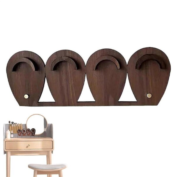 Wooden Bracelet Holder and Watch Display Stand with Rustic Organizer Design and Wide Stable Base