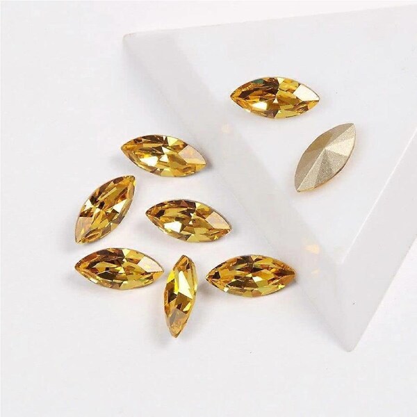 Press On Nail Tips with Glitter Crystal Charms, Full Coverage Acrylic ABS Nail Extensions