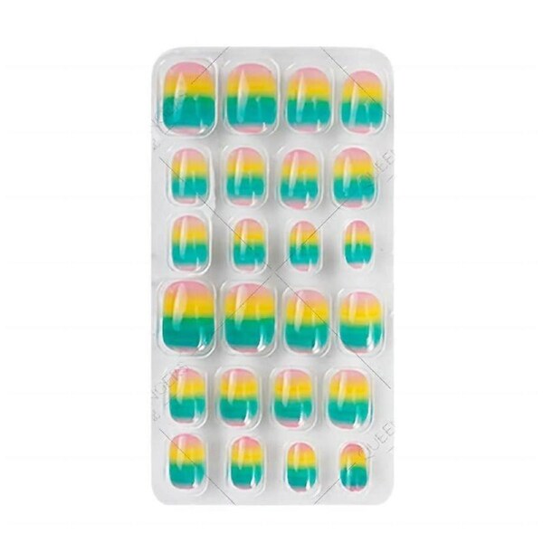 Short Brown Square Press On Nails Glossy Acrylic Fake Nails Set for Wedding Instant Salon Look