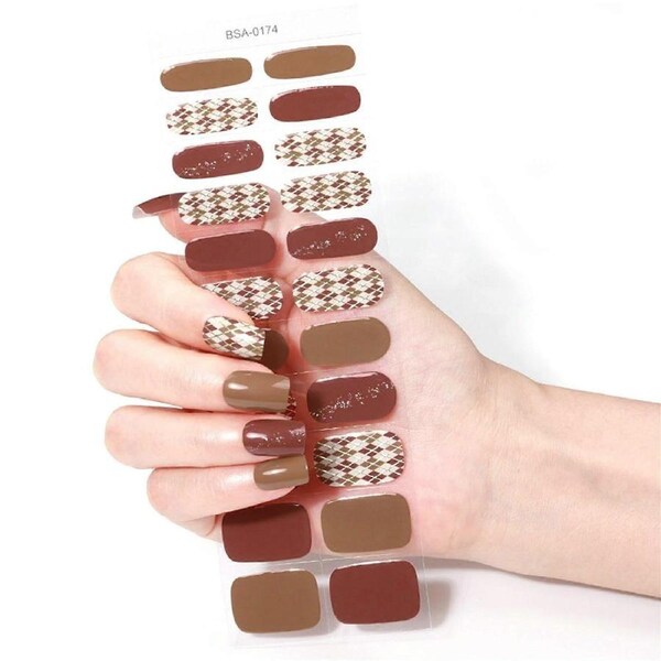 Gel Nail Tips Full Cover Flexible Durable Christmas Nail Stickers Easy Home Application