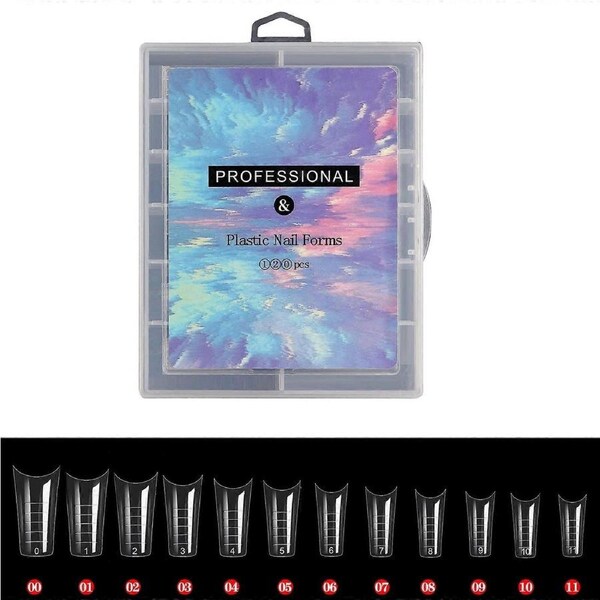 Clear Dual Nail Extension Forms with Scale, Full Cover False Nail Tips for Accurate Length Control