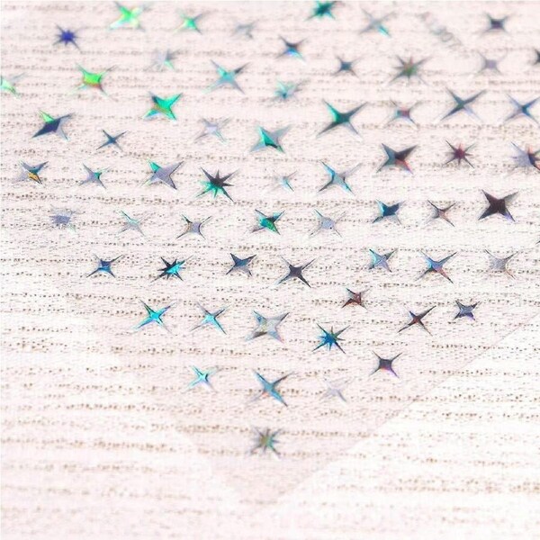 Press On Nails with Gold Laser Star Nail Art Stickers, Full Coverage Tips for Easy Glam Manicure