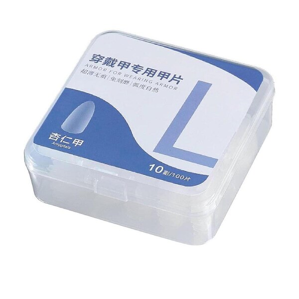 Fake Nails Acrylic Nail Tips Matte Almond Shell Tapered Square Coffin Full Cover Set 100Pcs