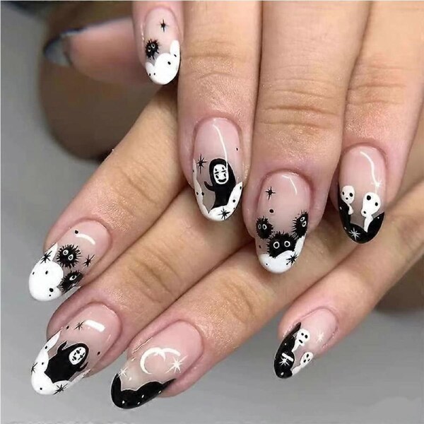 Halloween Press On Nails 24pcs Salon Quality Acrylic Fake Nails Reusable Nail Tips for Women