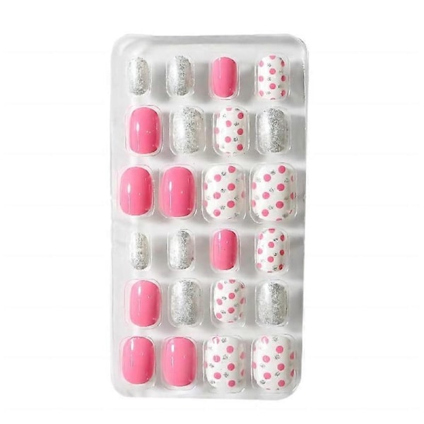 24 Pcs Short Brown Square Press On Nails, Glossy Acrylic Full Cover Fake Nails for Women