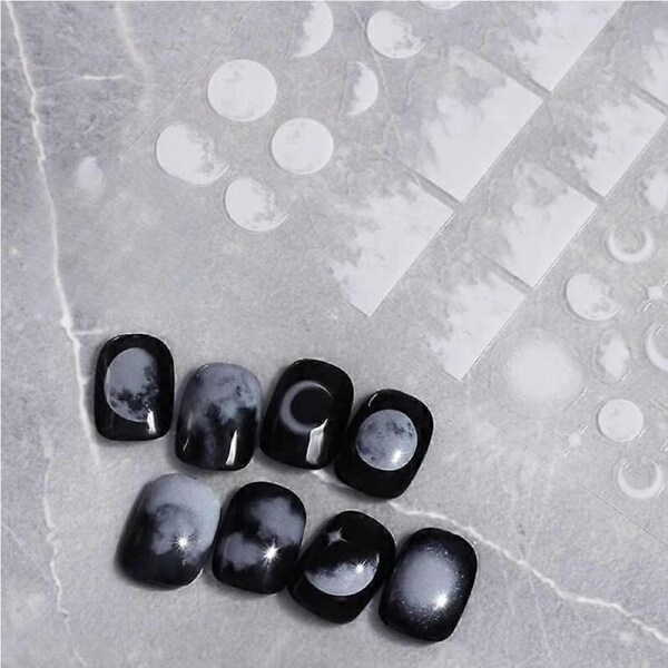 Press On Nails with Full Coverage Tips and 3D Nail Art Stickers for DIY SalonStyle Manicure