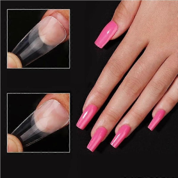 False Nail Tips Set 240PCS Clear Extra Long Square Acrylic Nail Tips for Salon Nail Art Manicure