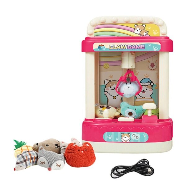 HOLALA Mini Claw Machine for Kids DIY Interaction Vending Machine Toys-PinkClassic