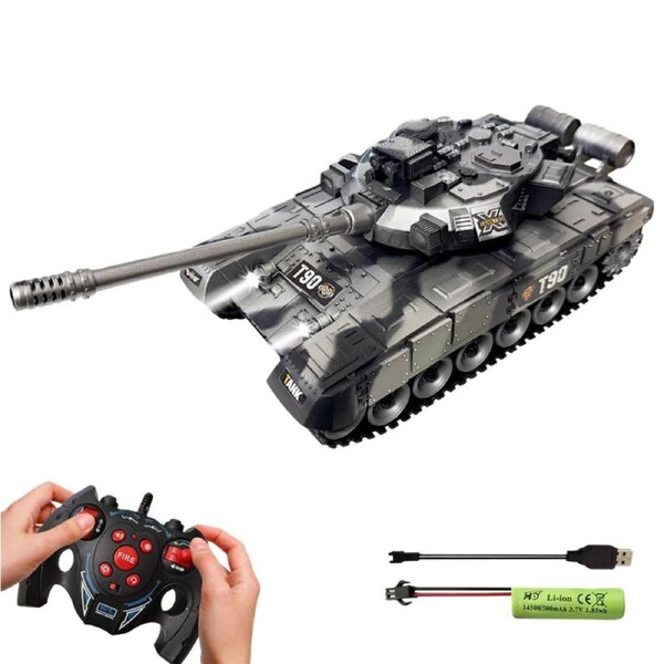 HOLALA RC Tank 1/24 Rotate Turret Military Toy with Lights Sound