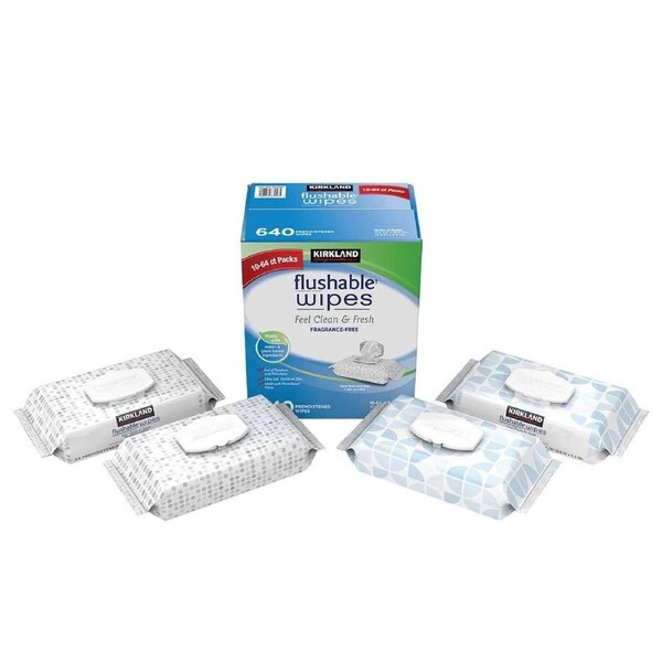 Kirkland Signature Flushable Wipes 2 x 640 Count