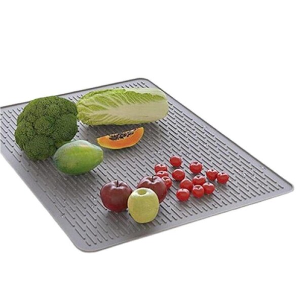 Velocity 71x 50CM Silicone Stove Top Cover for Electric Stove Glass Top Stove Cover Dish Drying Mat Grey