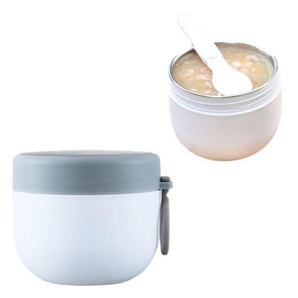 Velocity Insulated Oats Containers Yogurt Jars Food Thermos for School Office Picnic Travel White