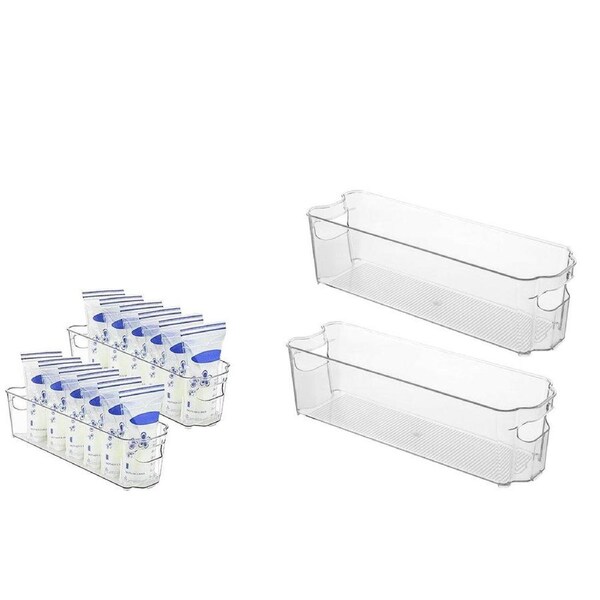 Velocity 2-Pieces Storage Box Refrigerator Food Container Fridge Organizer with Handle