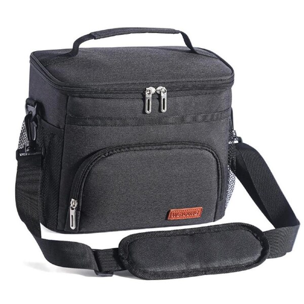 Velocity Leakproof Insulated Lunch Bag Food Container Bag for Work School Working Black