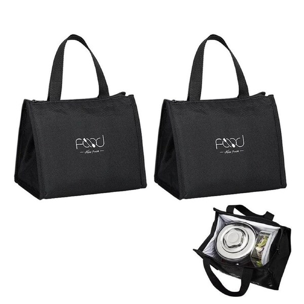 Velocity 2-Pieces Portable Insulated Lunch Bag Thermal Cooler Food Carry Tote Picnic Case Storage Bag