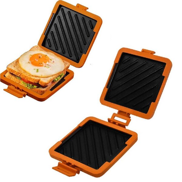 Velocity Non Stick Microwave Toastie Maker for Quick and Easy Snacks Orange