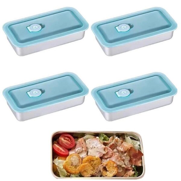 Velocity 4-Pieces Food Container for Lunch Snacks Dips Condiments Single-Compartment